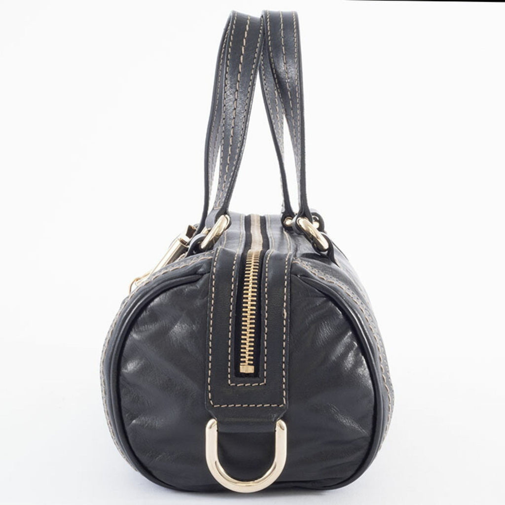 Gucci Hysteria Black Leather Boston Bag (Pre-Owned)