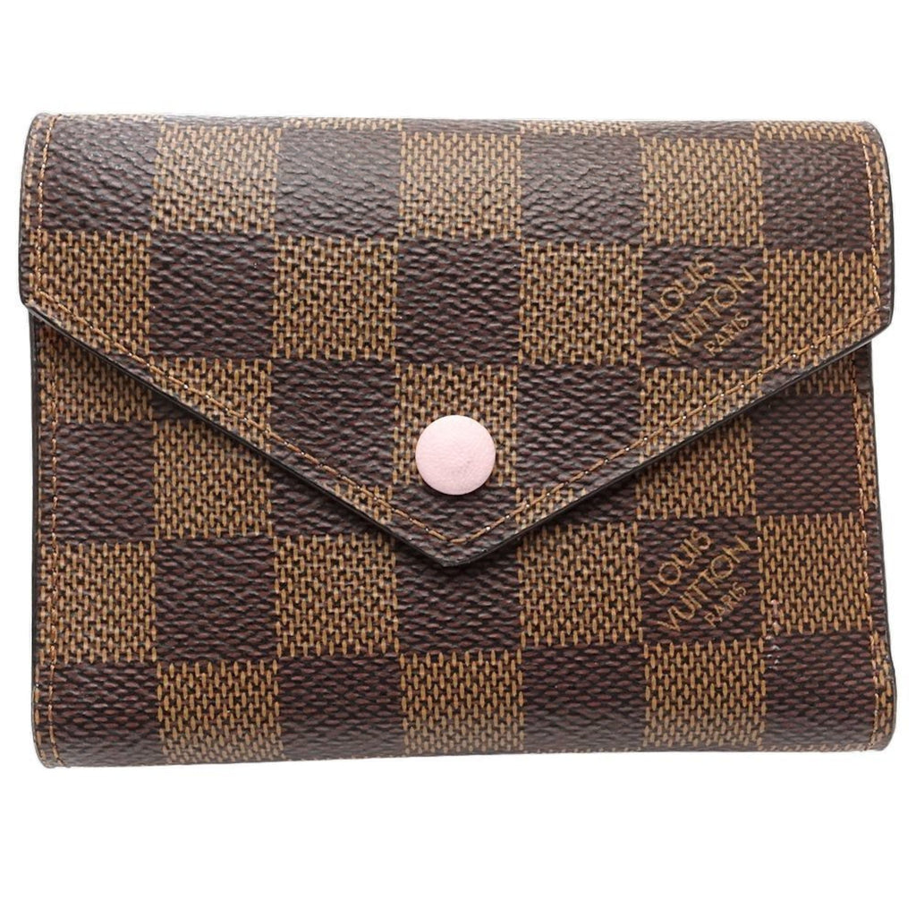Louis Vuitton Damier Canvas Ebene Rose Ballerine Canvas Wallet (Tri-Fold) (Pre-Owned)