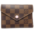 Louis Vuitton Damier Canvas Ebene Rose Ballerine Canvas Wallet (Tri-Fold) (Pre-Owned)