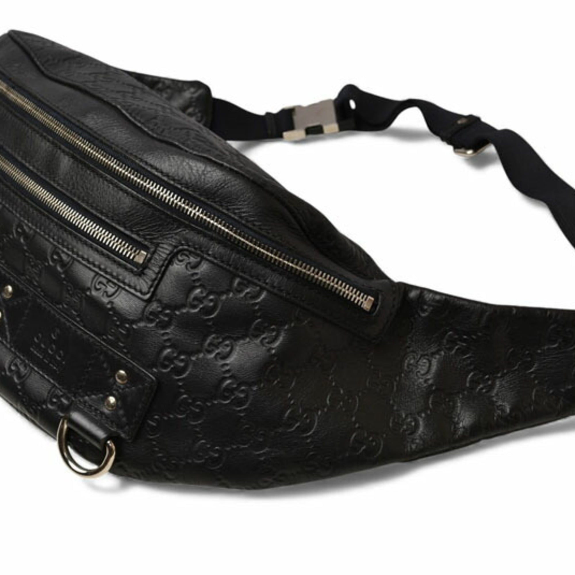 Gucci Navy Red Color Leather Sling Bag (Pre-Owned)