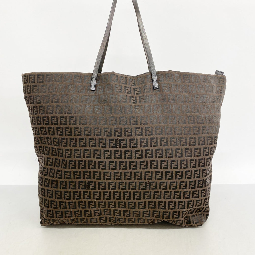 Fendi Brown Nylon Canvas Tote Bag (Pre-Owned)