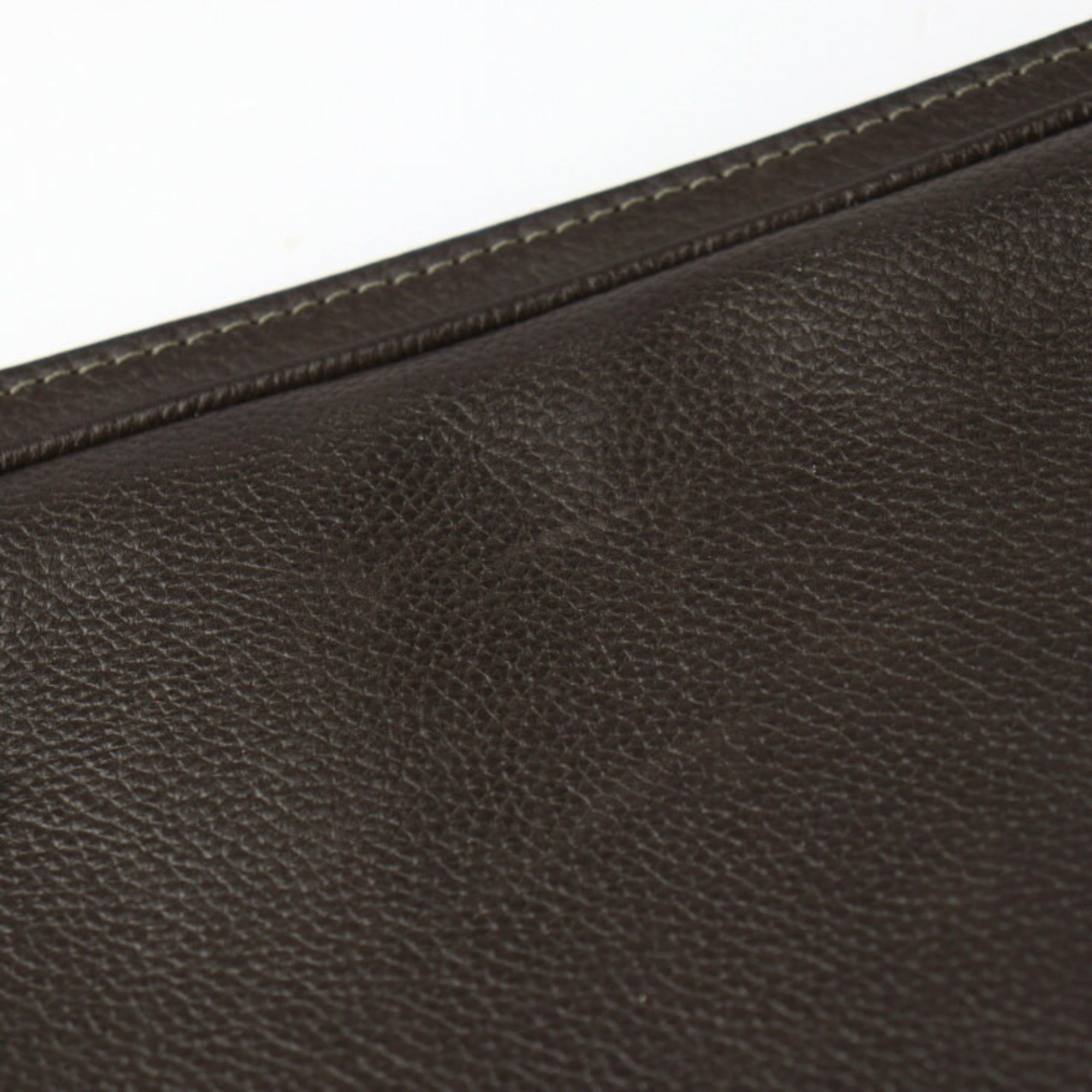 Louis Vuitton Brown Leather Clutch Bag Handbag (Pre-Owned)