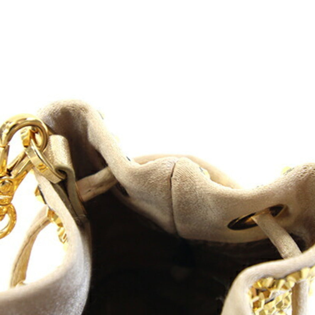 Prada Beige Gold Satin Pochette Shoulder Bag (Pre-Owned)