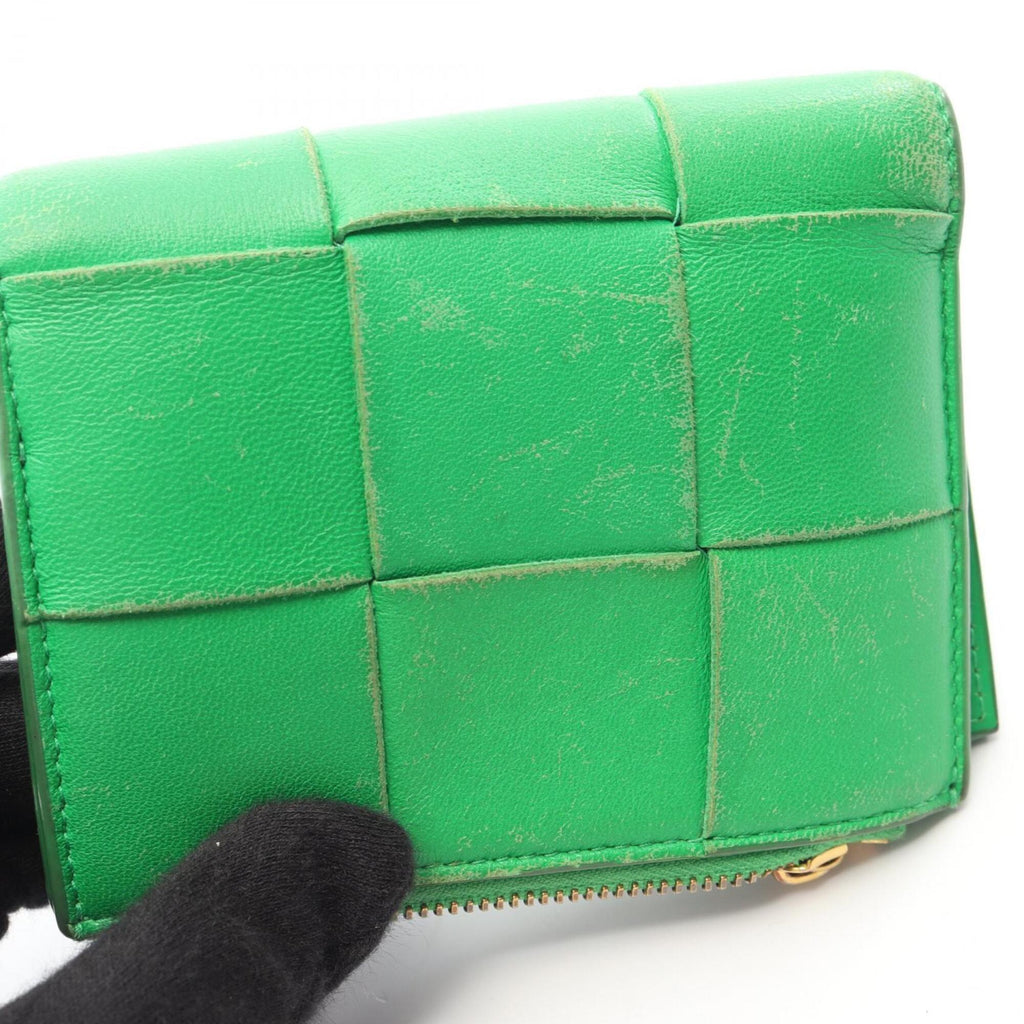 Bottega Veneta Green Leather Wallet (Bi-Fold) (Pre-Owned)