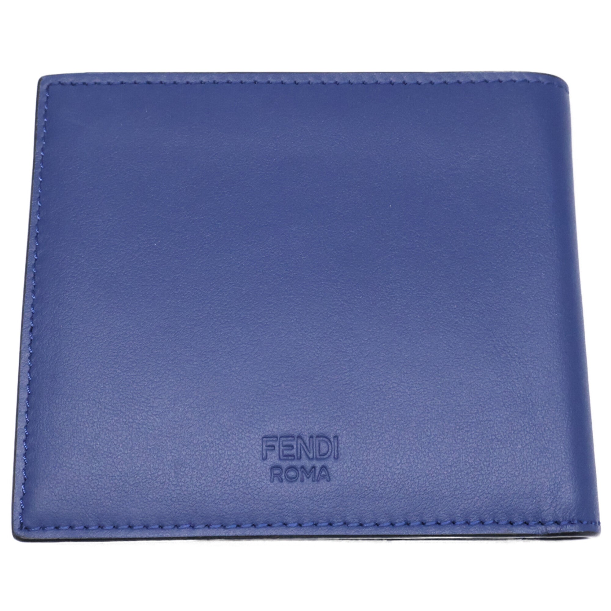Fendi Blue Leather Wallet (Bi-Fold) (Pre-Owned)