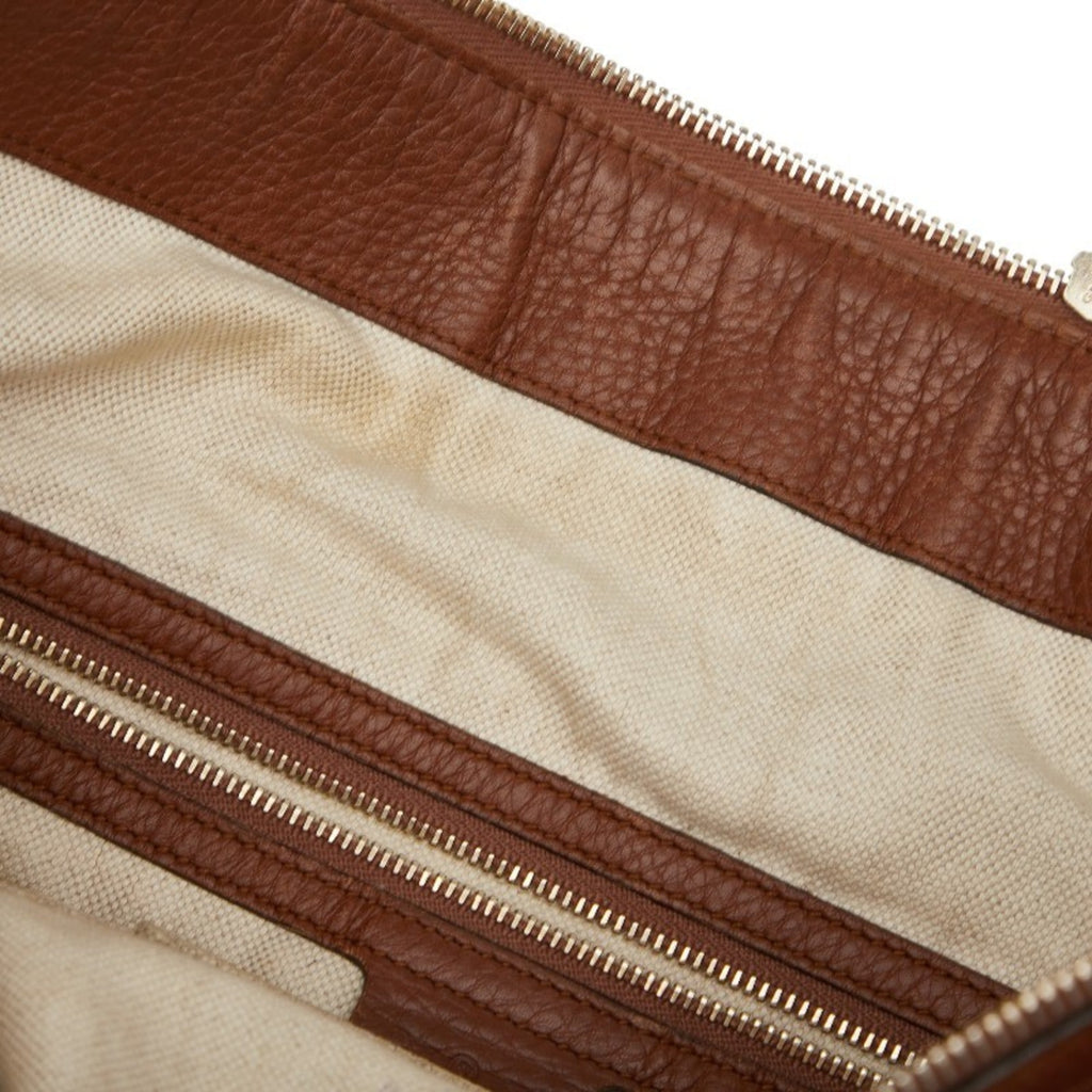 Gucci Brown Leather Shoulder Bag (Pre-Owned)