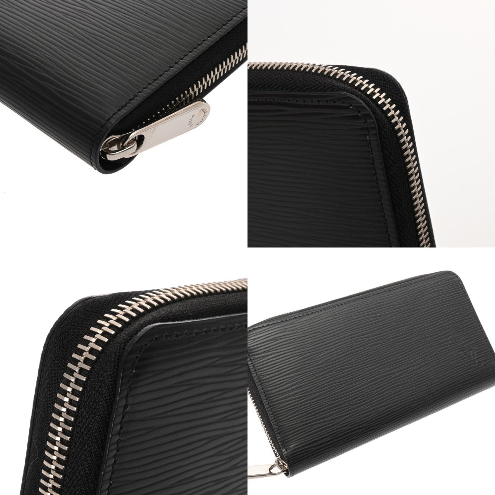 Louis Vuitton Noir Leather Long Wallet (Bi-Fold) (Pre-Owned)