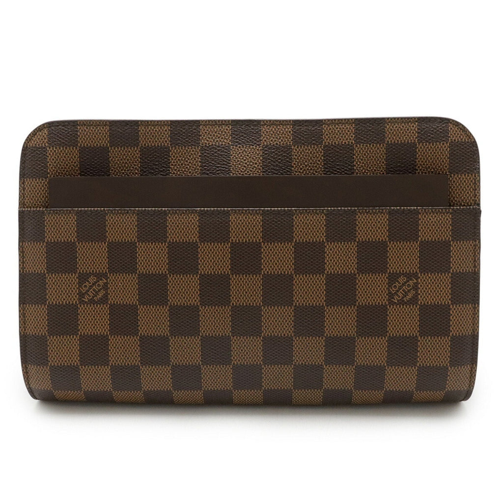 Louis Vuitton Damier Brown Damier Canvas Pvc Clutch Bag (Pre-Owned)
