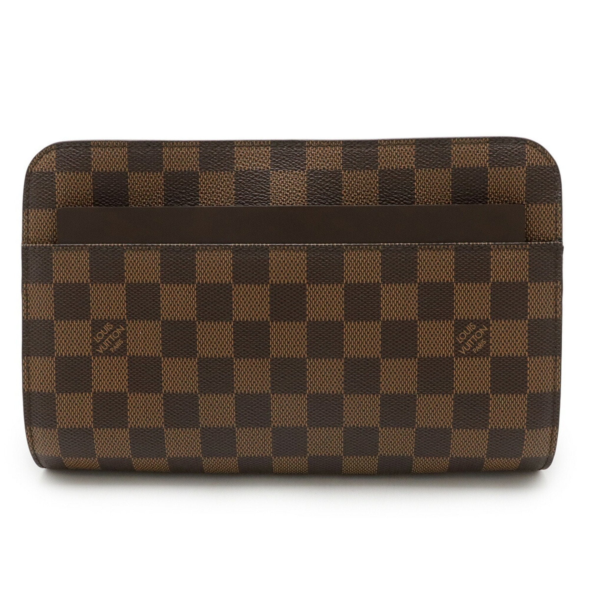 Louis Vuitton Damier Brown Damier Canvas Pvc Clutch Bag (Pre-Owned)