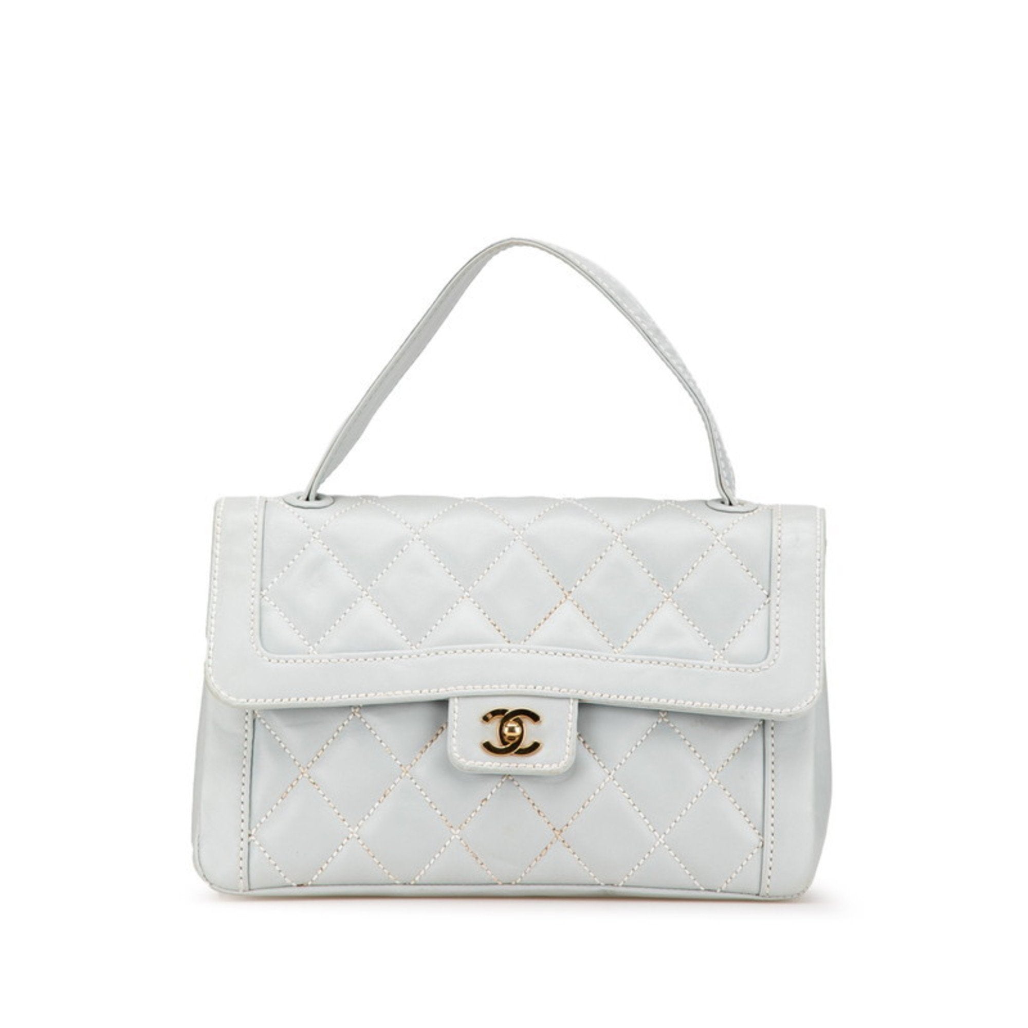 Chanel Blue Leather Handbag (Pre-Owned)