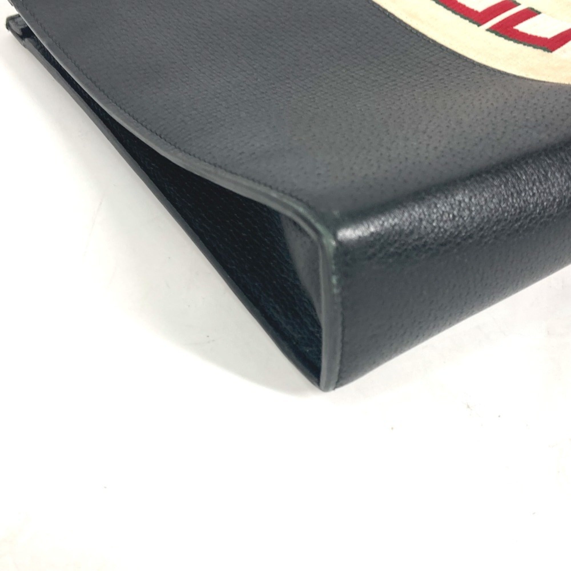 Gucci Black Leather Clutch Bag Pouch (Pre-Owned)