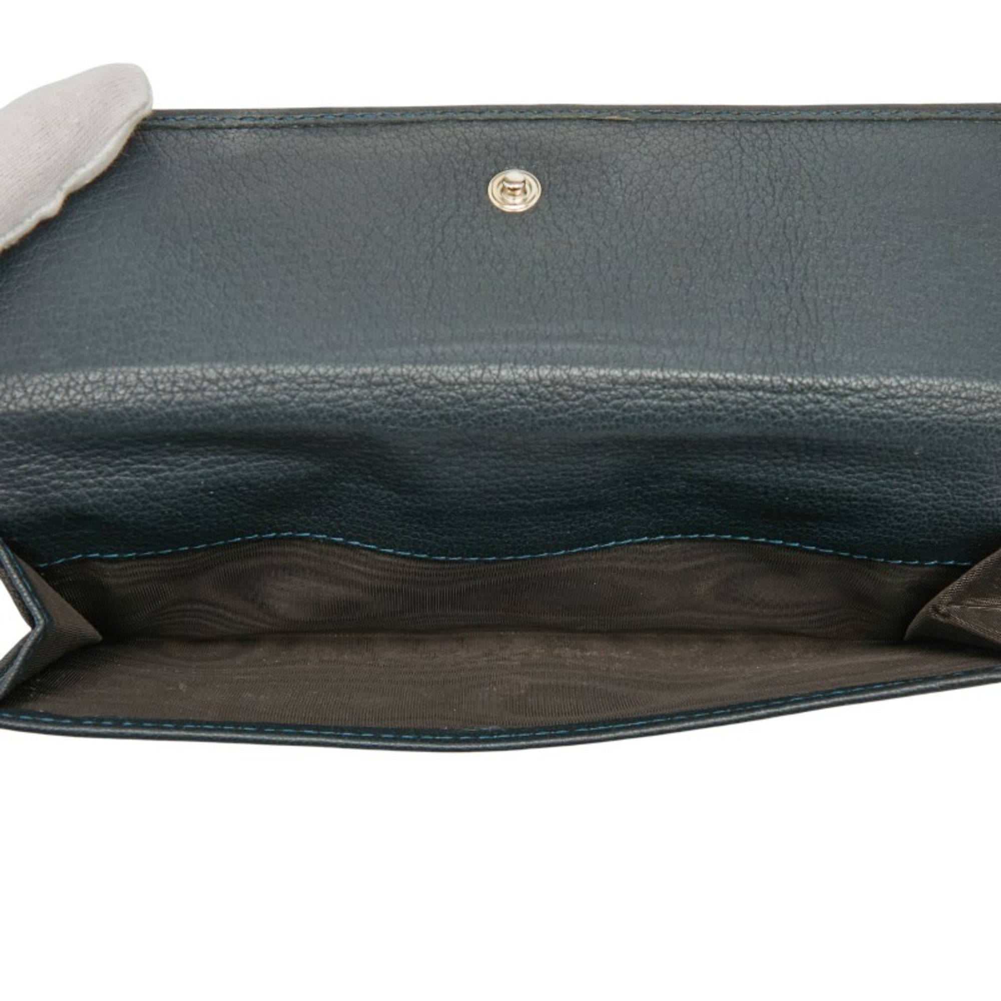 Gucci Navy Leather Long Wallet (Bi-Fold) (Pre-Owned)