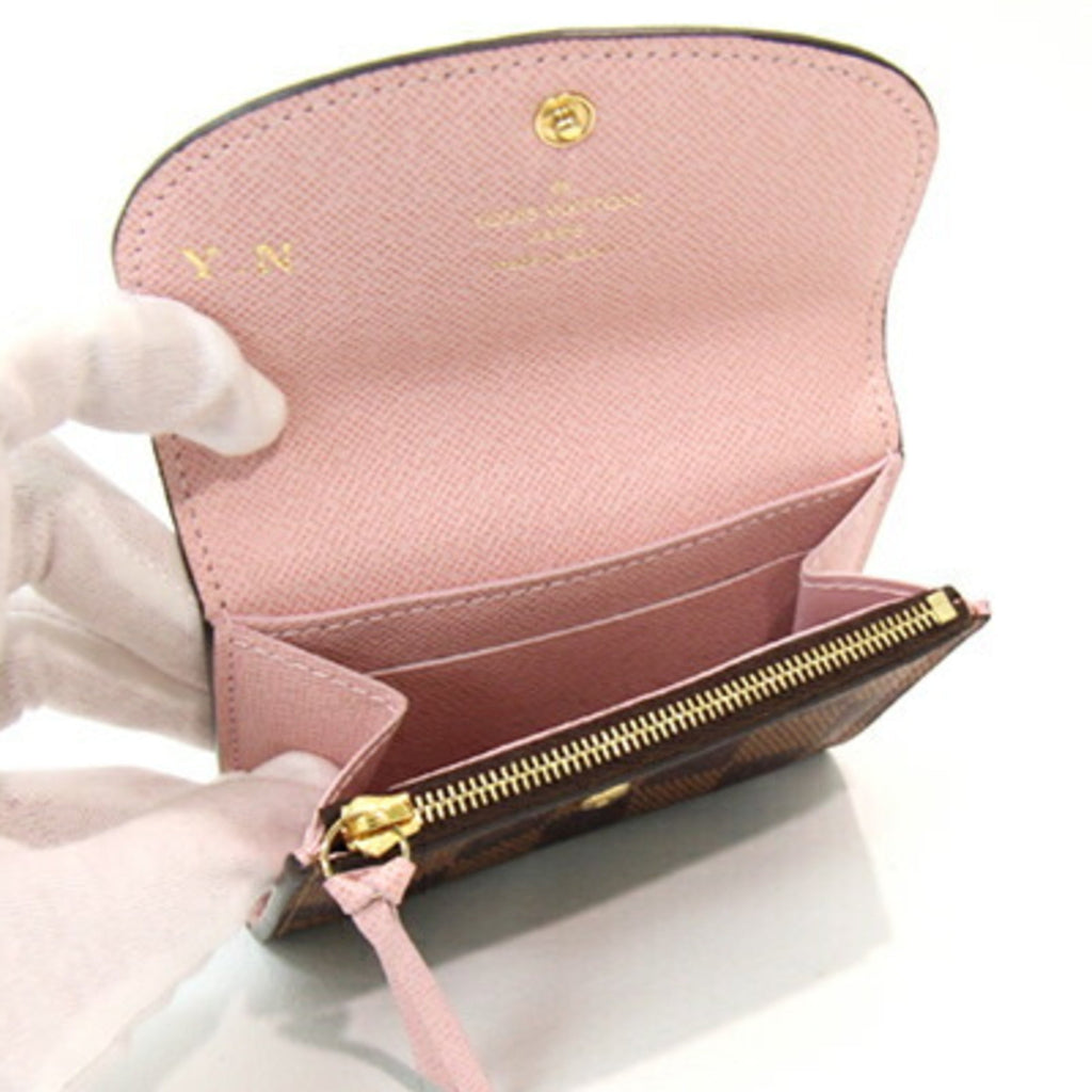 Louis Vuitton Damier Canvas Rose Ballerine Coin Purse/Coin Case (Pre-Owned)