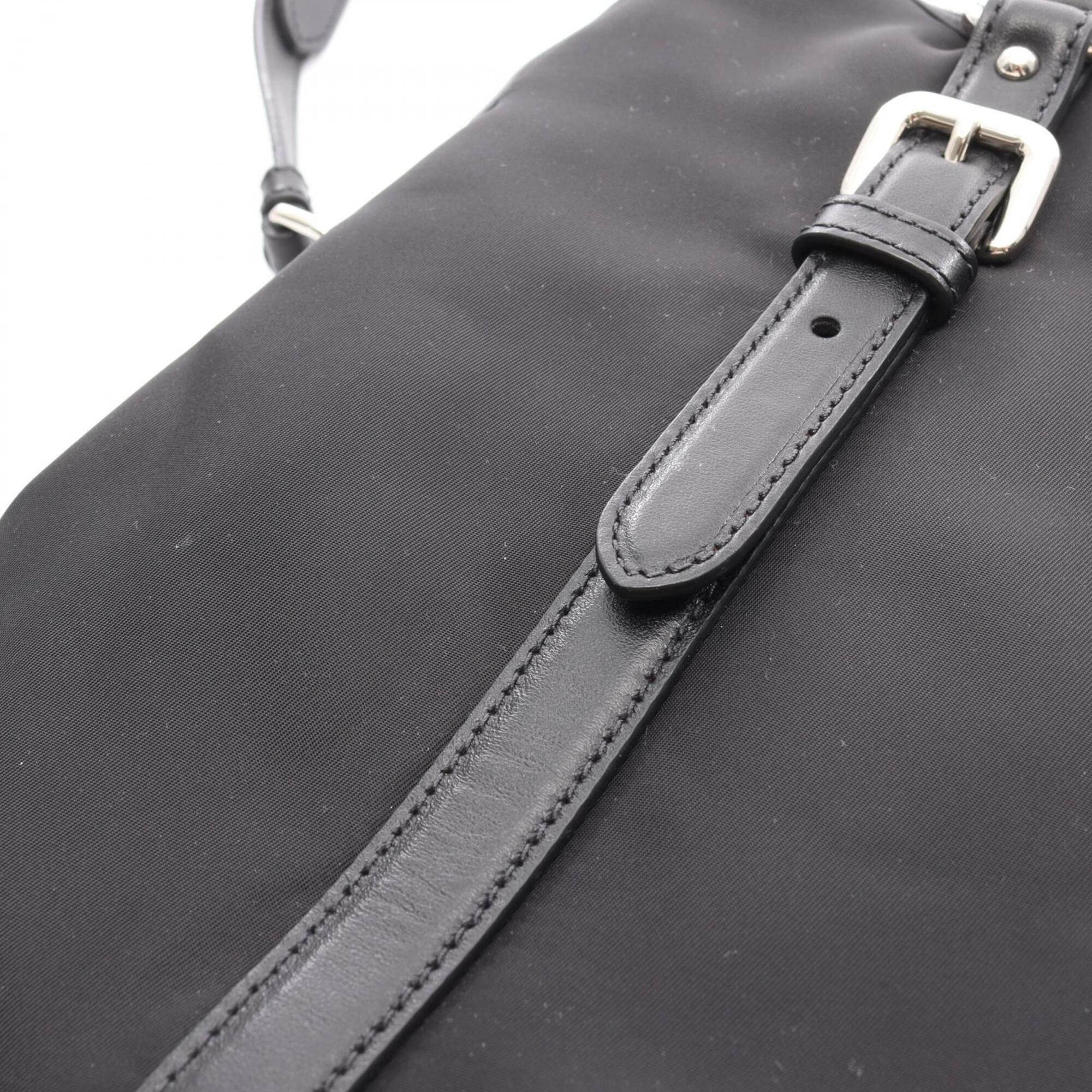Prada Black Nylon Leather Handbag (Pre-Owned)