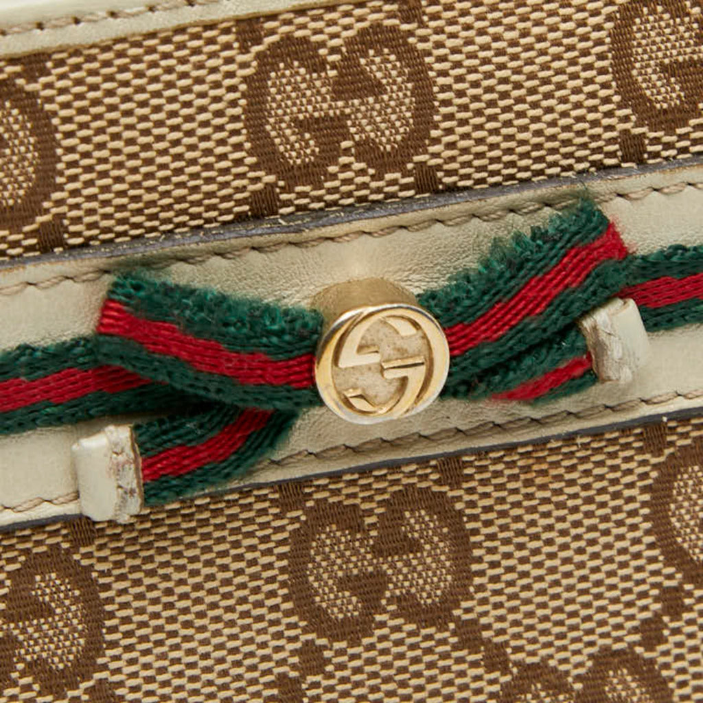 Gucci Beige Multi-Color Canvas Leather Long Wallet (Bi-Fold) (Pre-Owned)