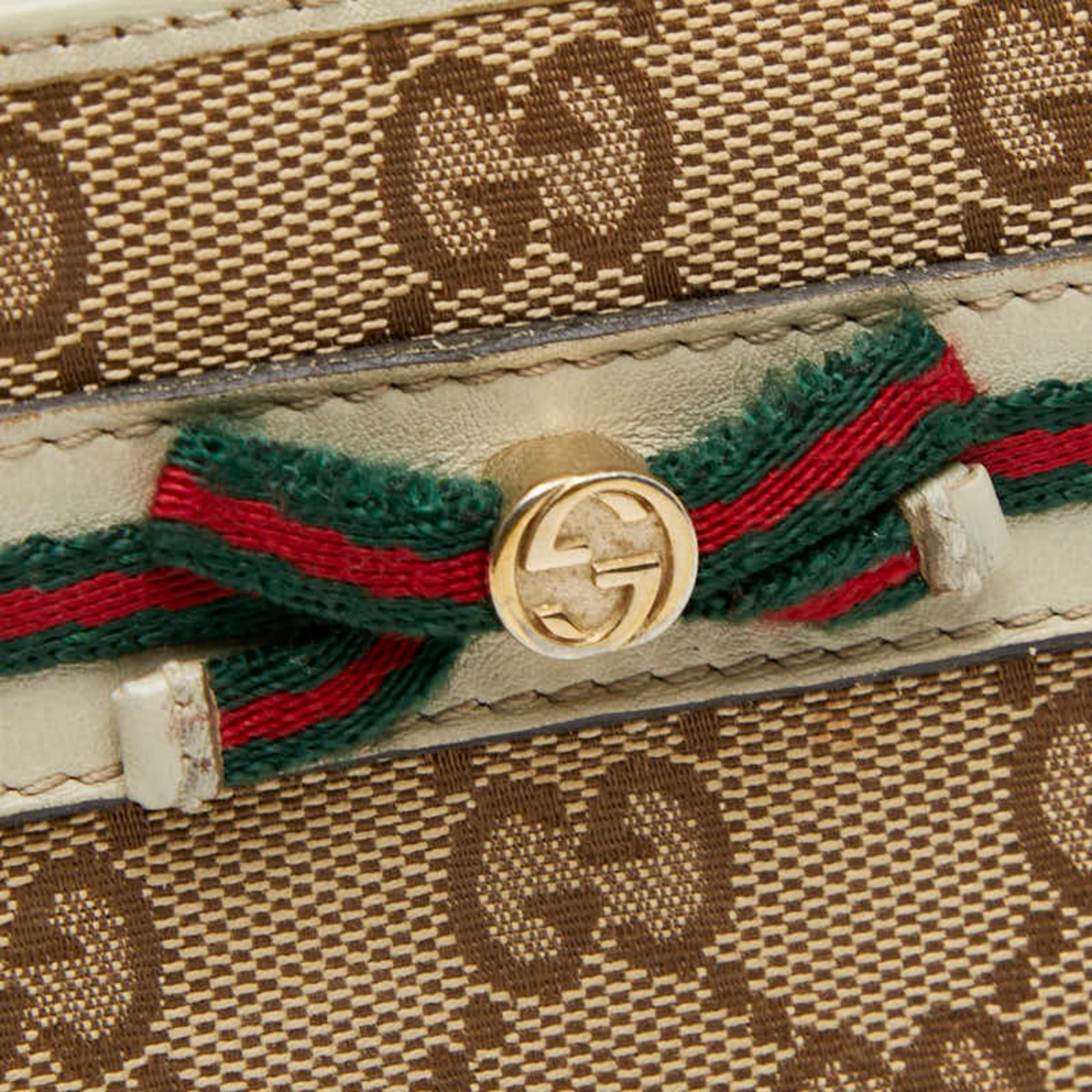 Gucci Beige Multi-Color Canvas Leather Long Wallet (Bi-Fold) (Pre-Owned)