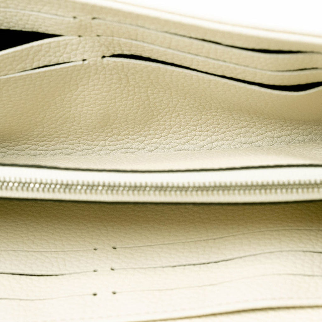 Louis Vuitton Cream Lv Off White Leather Long Wallet (Bi-Fold) (Pre-Owned)