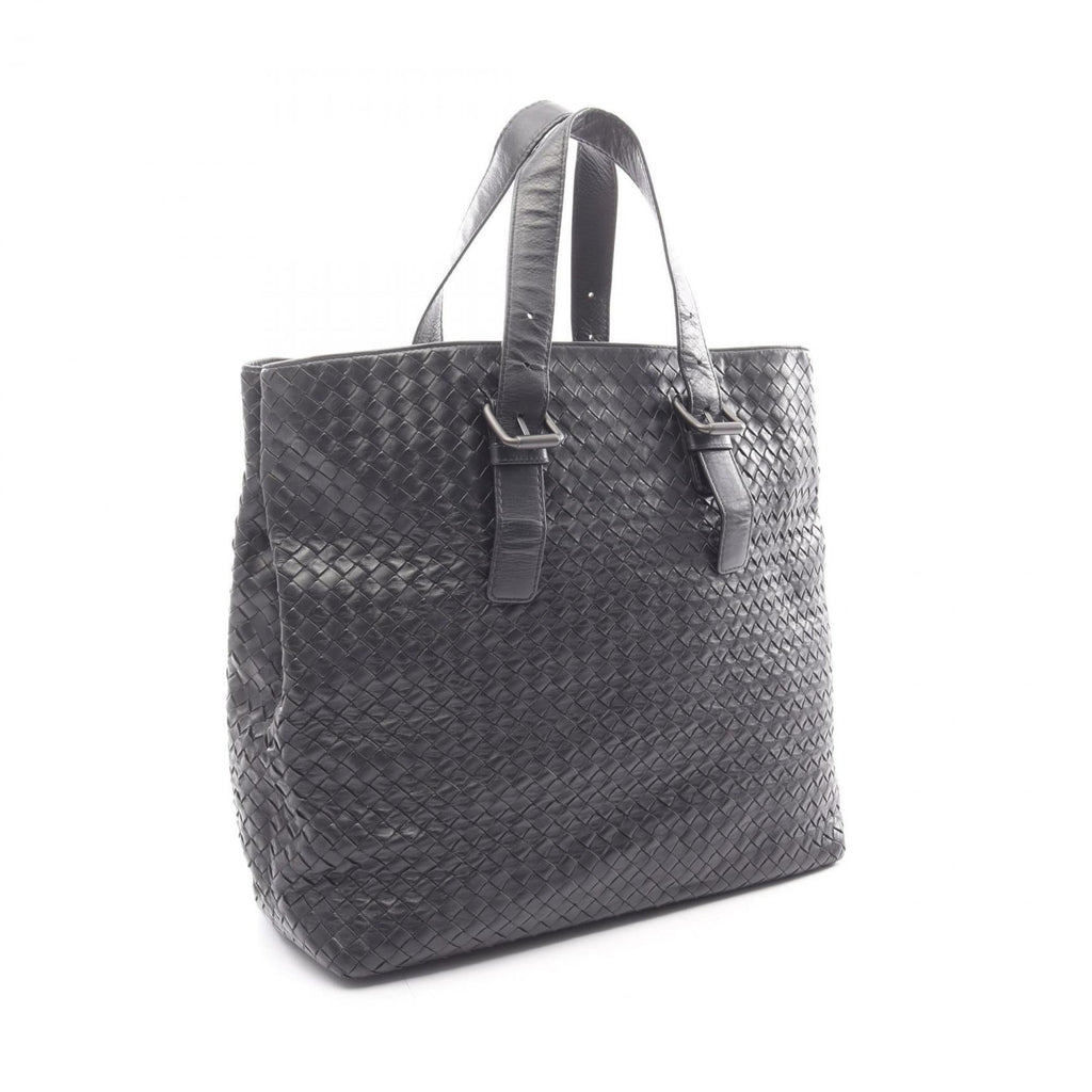 Bottega Veneta Black Leather Handbag Tote Bag (Pre-Owned)