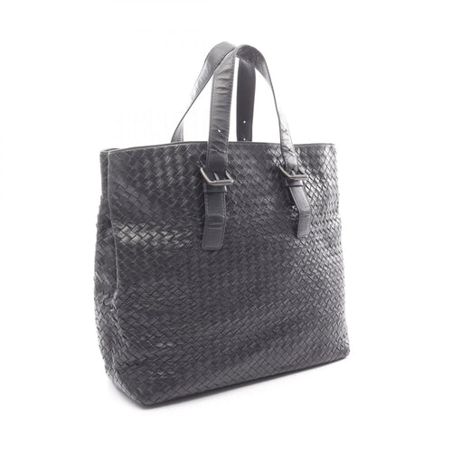 Bottega Veneta Black Leather Handbag Tote Bag (Pre-Owned)