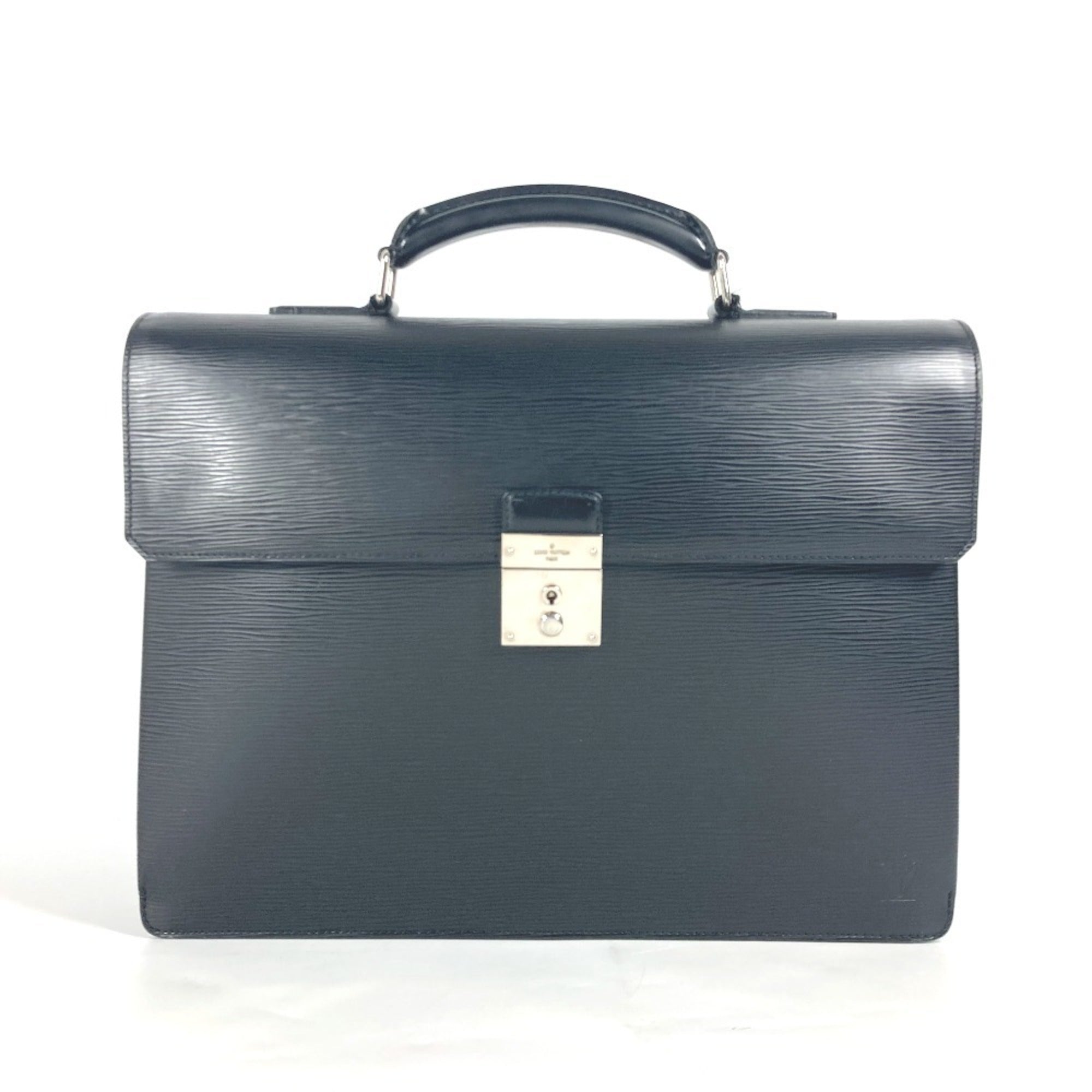 Louis Vuitton Black Noir Epi Leather Briefcase Handbag (Pre-Owned)