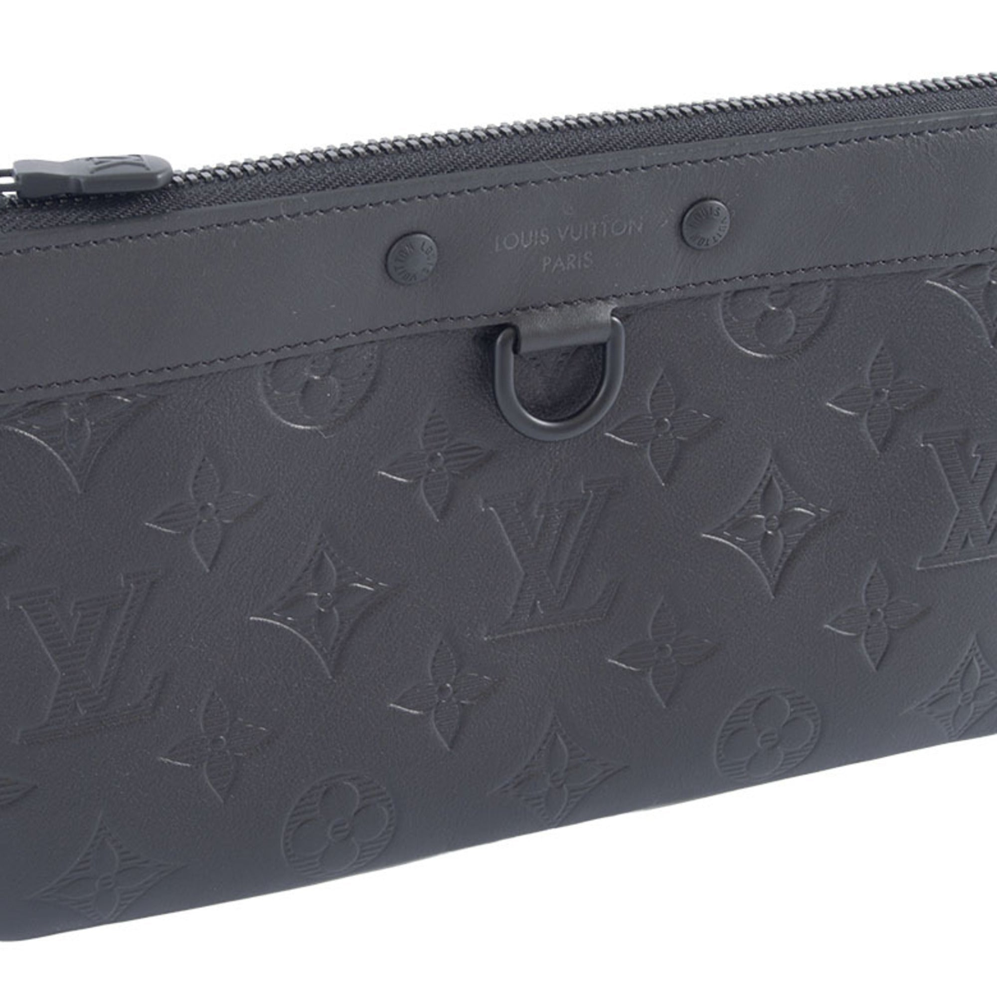 Louis Vuitton Black Monogram Shadow Clutch Bag Pochette (Pre-Owned)