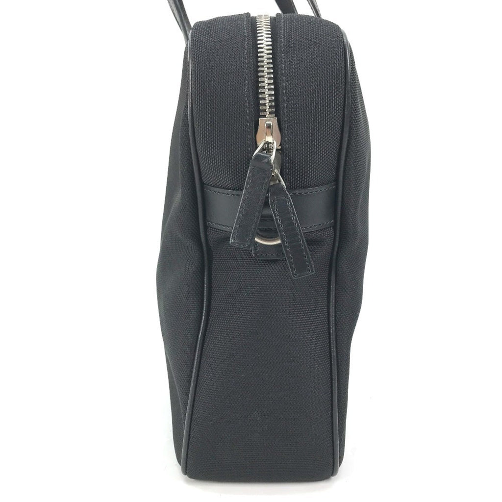 Gucci Black Leather Canvas Handbag Shoulder Bag Tote Bag (Pre-Owned)