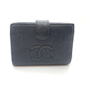 Chanel Black Grained Calfskin Wallet (Bi-Fold) (Pre-Owned)