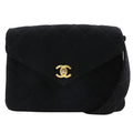 Chanel Black Cotton Shoulder Bag (Pre-Owned)