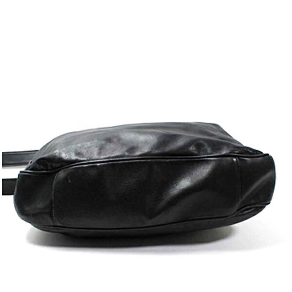 Gucci Bamboo Black Gray Leather Shoulder Bag (Pre-Owned)
