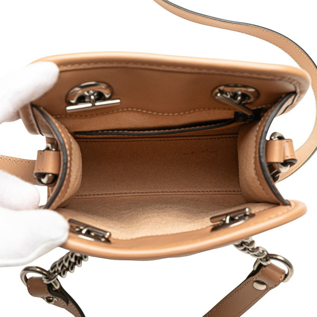 Gucci Beige Leather Handbag Shoulder Bag (Pre-Owned)