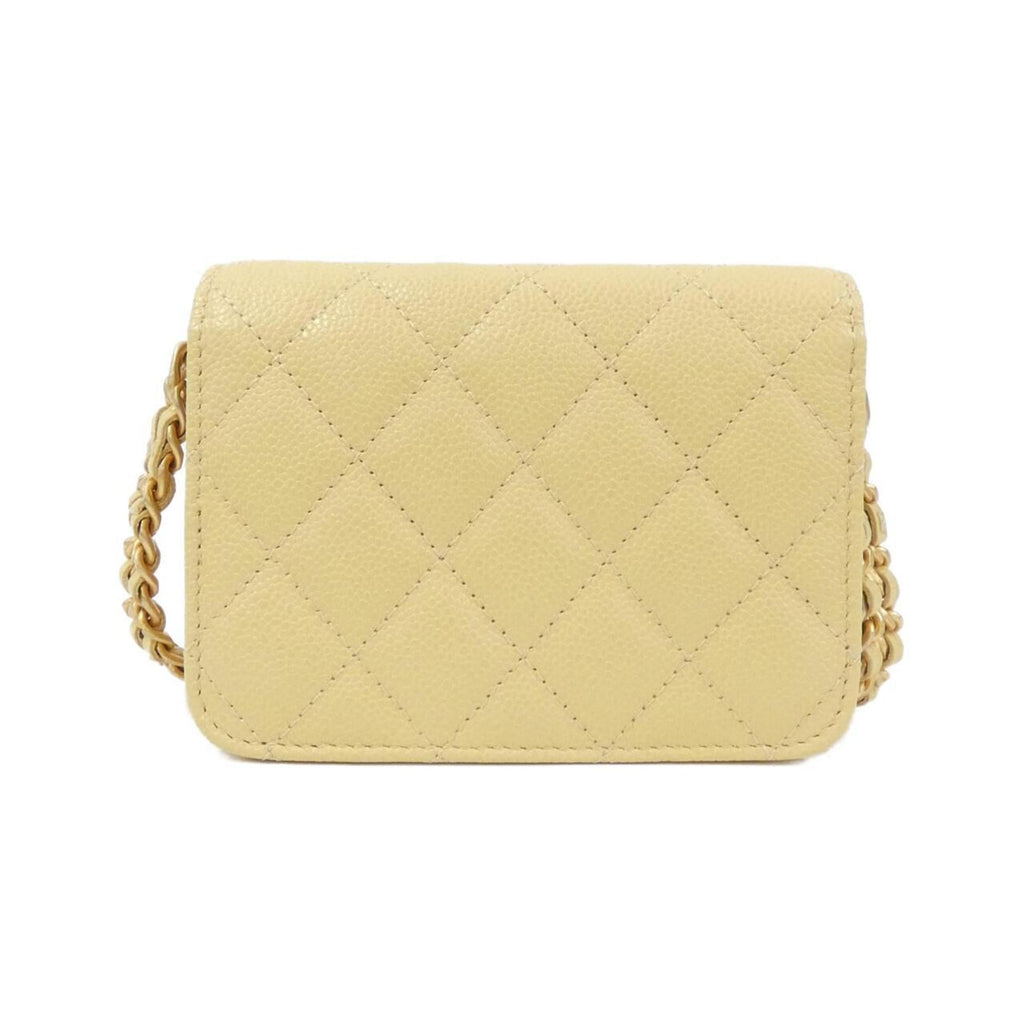 Chanel Yellow Caviar Leather Shoulder Bag (Pre-Owned)