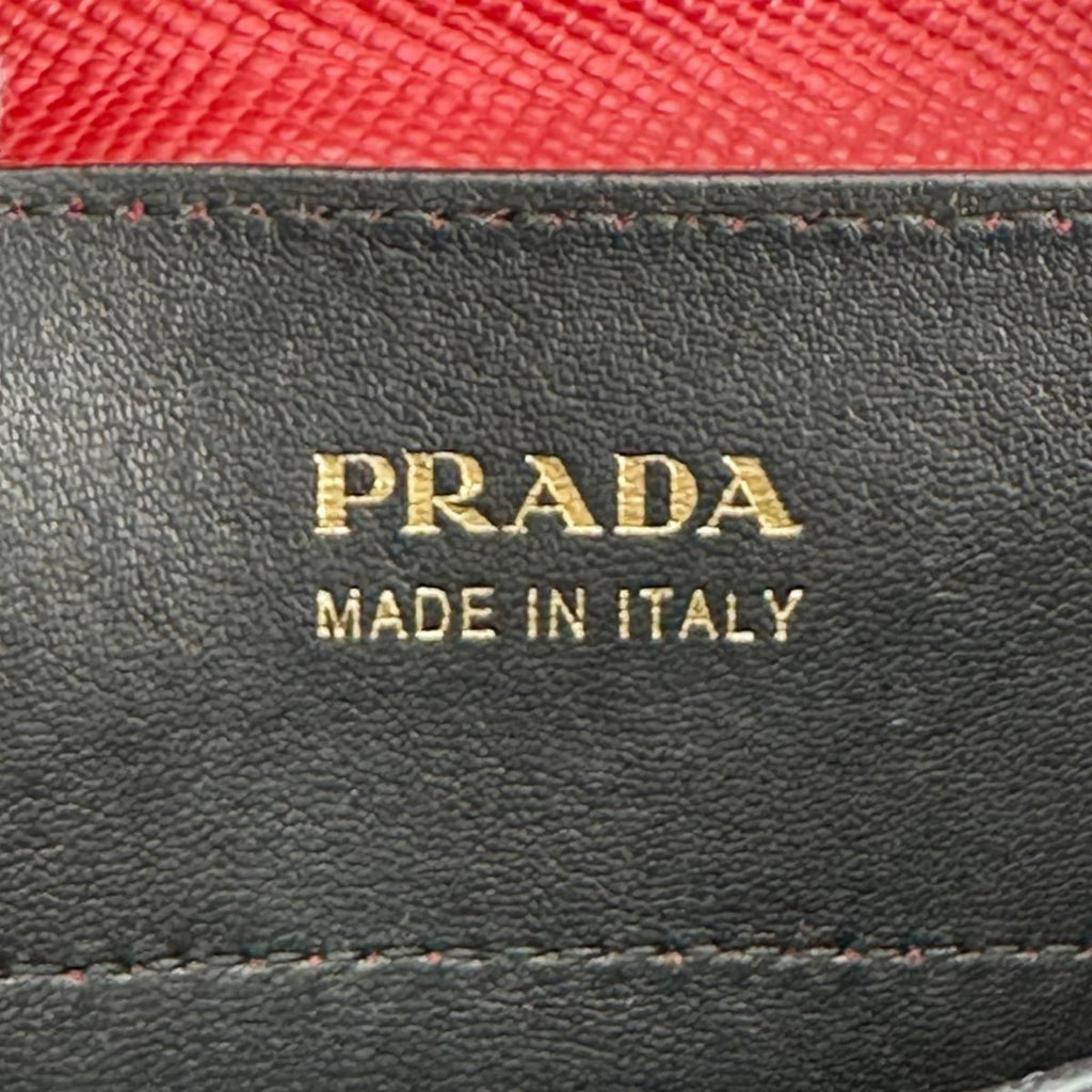 Prada Red Color Leather Handbag Shoulder Bag (Pre-Owned)