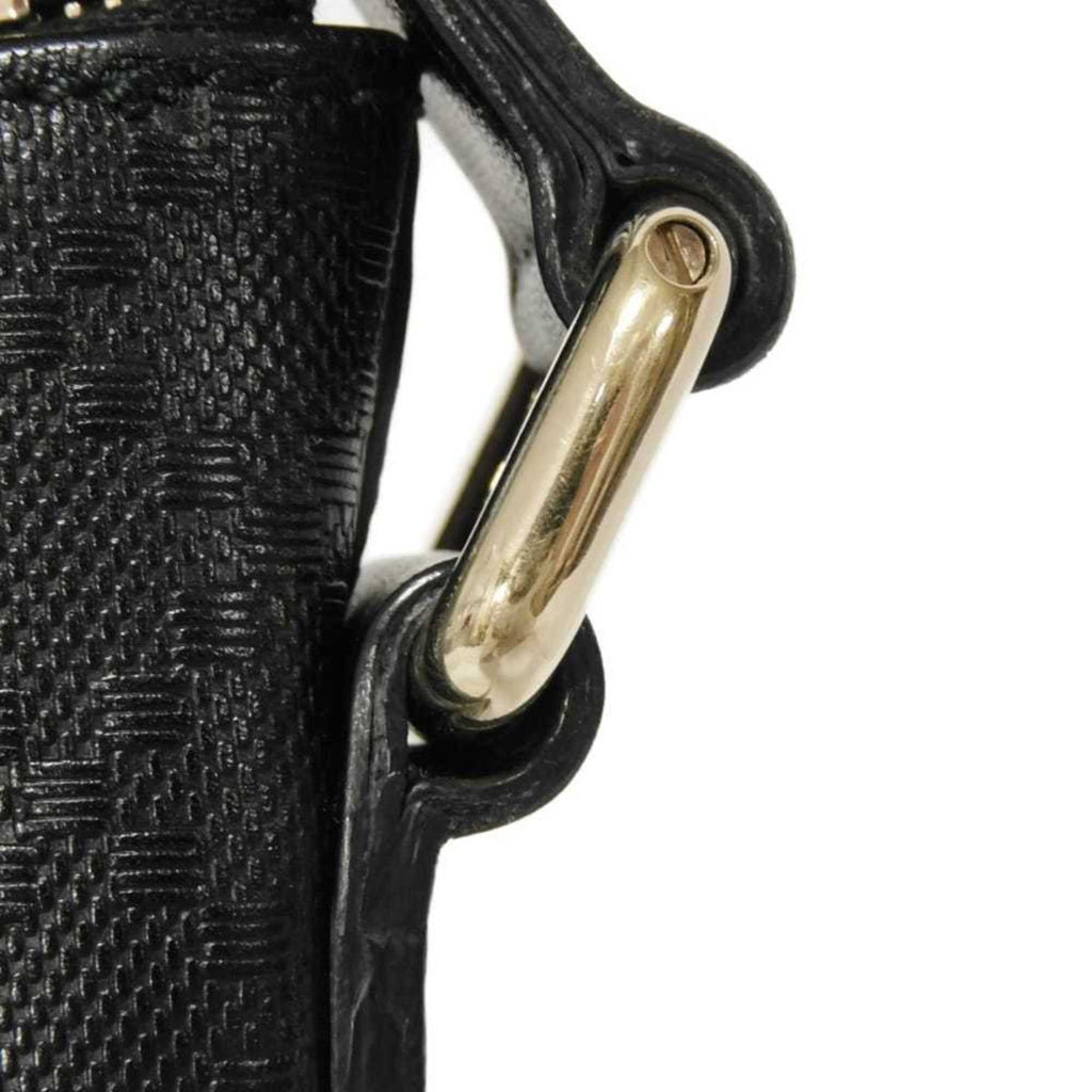Gucci Diamante Black Leather Messenger Bag Shoulder Bag (Pre-Owned)
