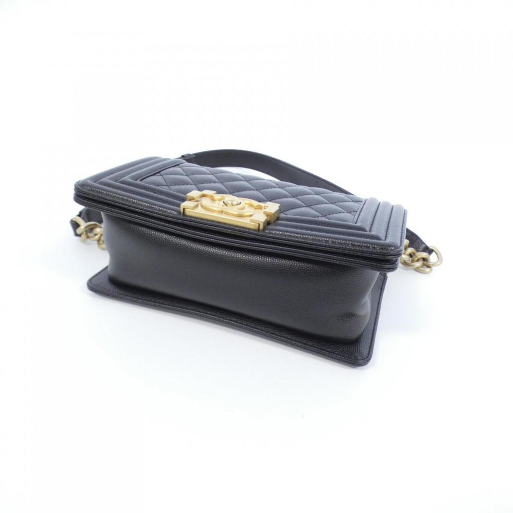 Chanel Black Grained Calfskin Shoulder Bag (Pre-Owned)