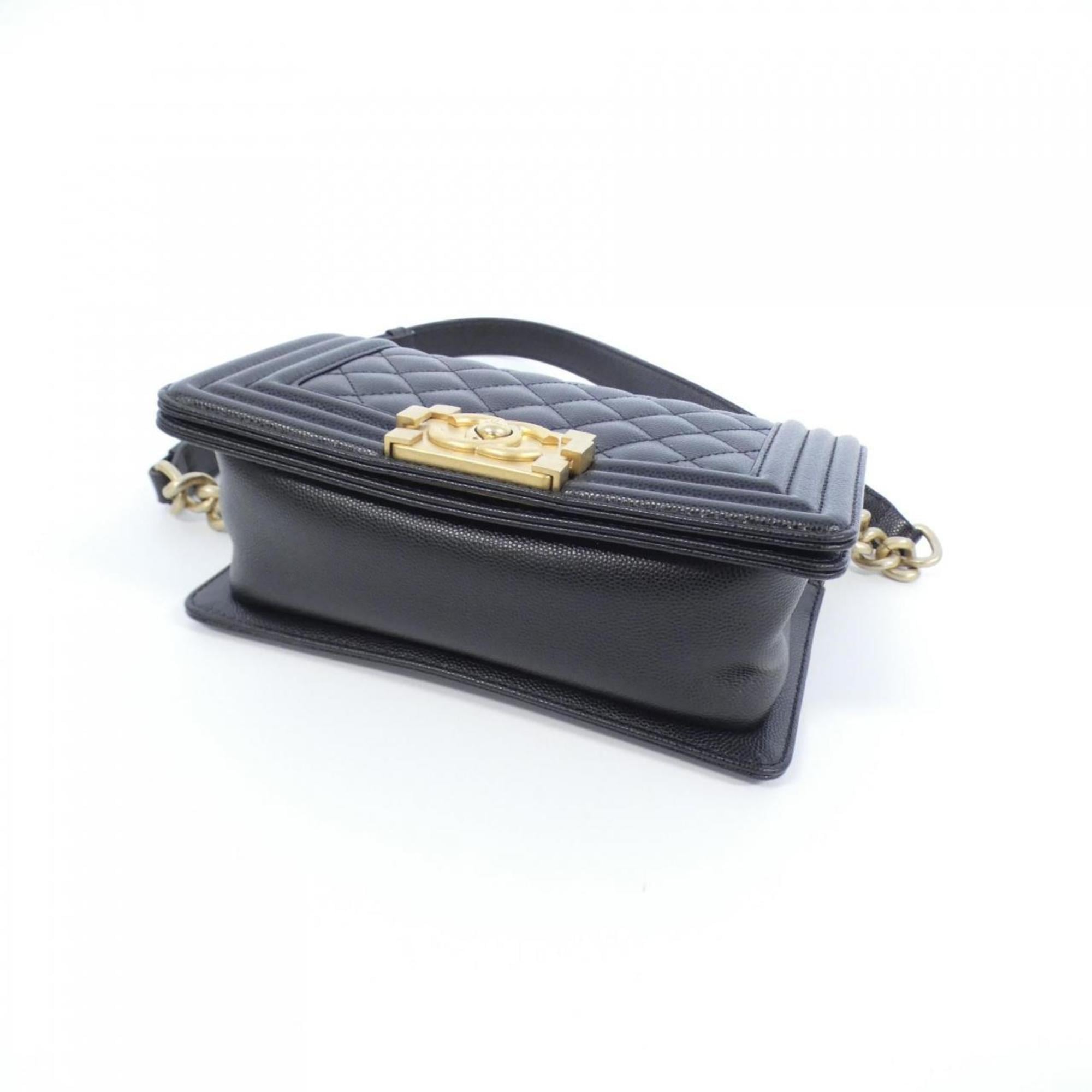 Chanel Black Grained Calfskin Shoulder Bag (Pre-Owned)