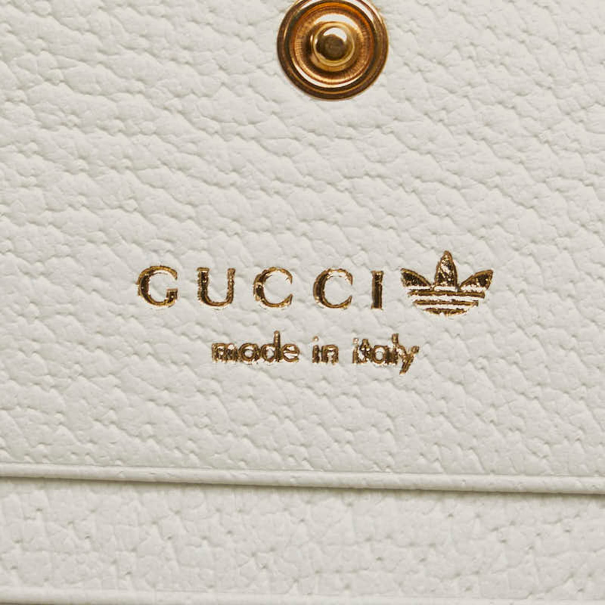 Gucci Black White Leather Chain/Shoulder Wallet (Pre-Owned)
