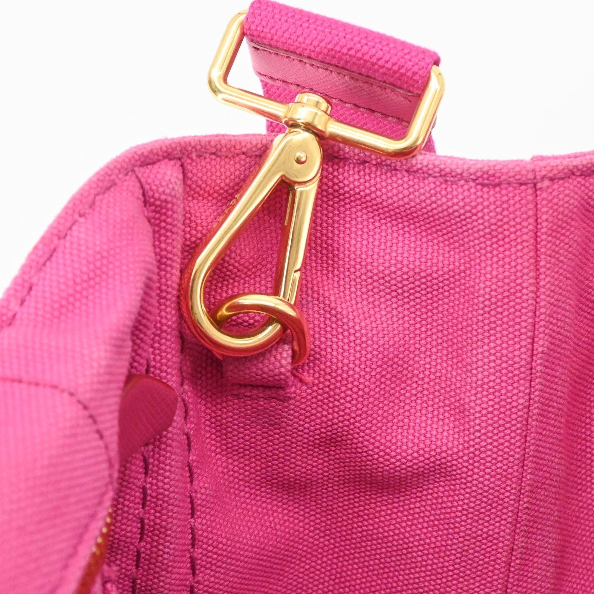 Prada Pink Canvas Handbag Shoulder Bag (Pre-Owned)