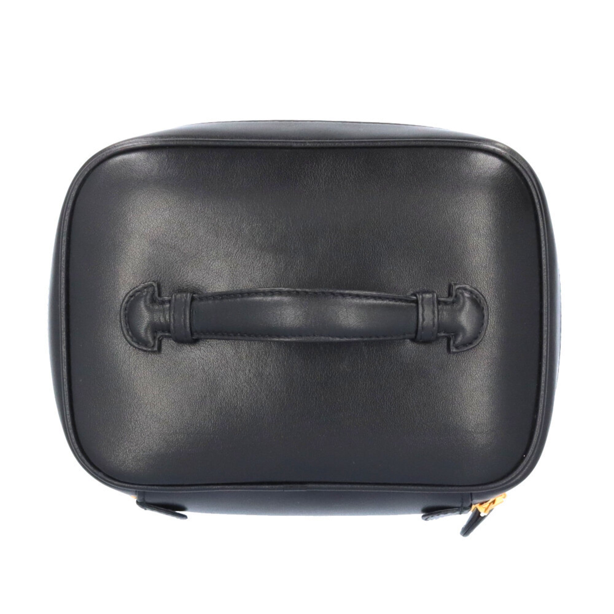 Chanel Black Leather Handbag Vanity Bag (Pre-Owned)