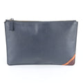 Prada Saffiano Brown Navy Leather Handbag (Pre-Owned)