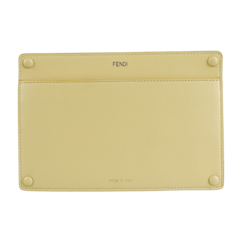 Fendi Cream Yellow Leather Pouch (Pre-Owned)