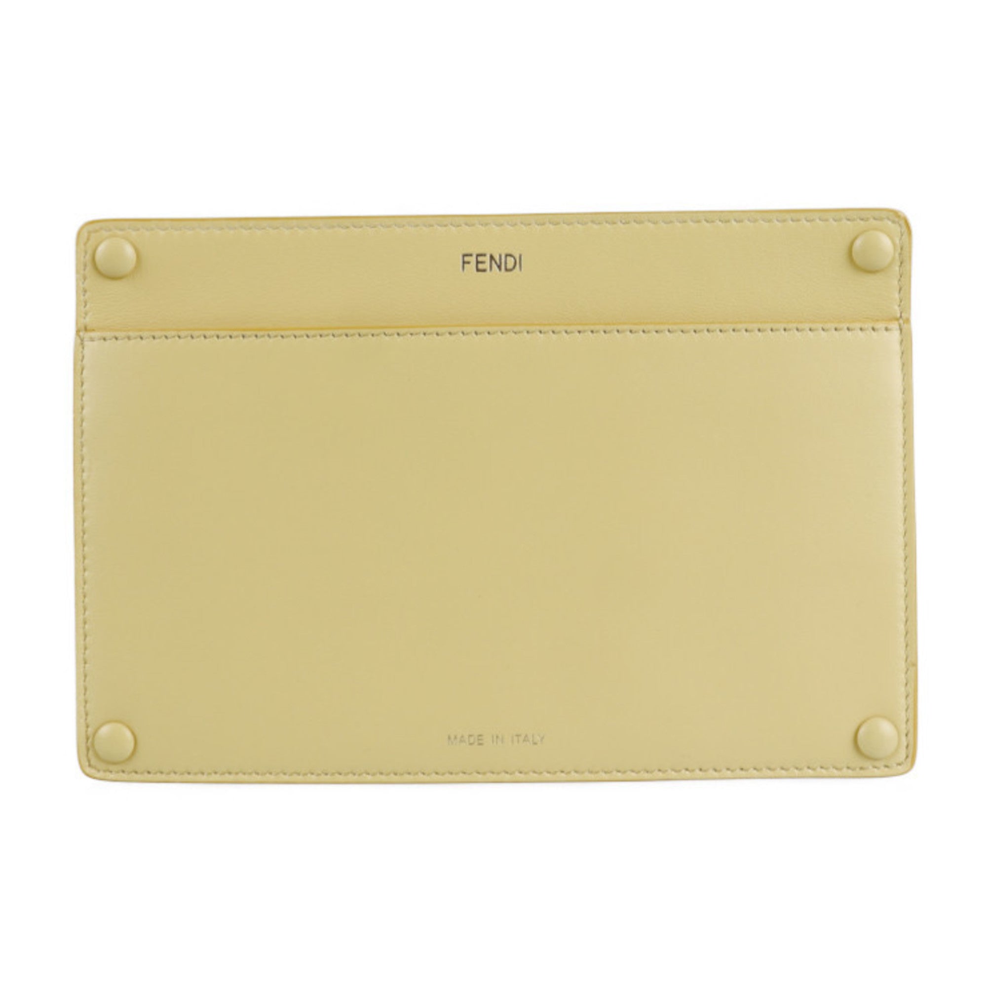 Fendi Cream Yellow Leather Pouch (Pre-Owned)