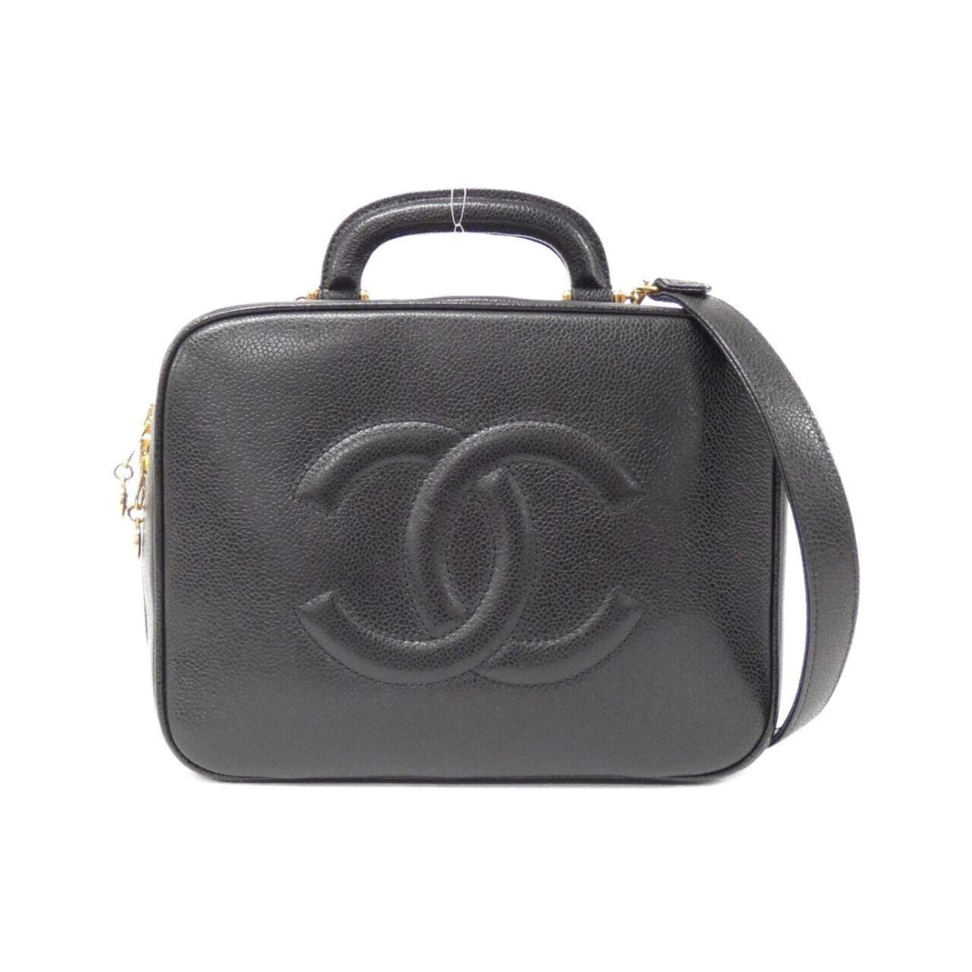 Chanel Black Caviar Leather Handbag (Pre-Owned)