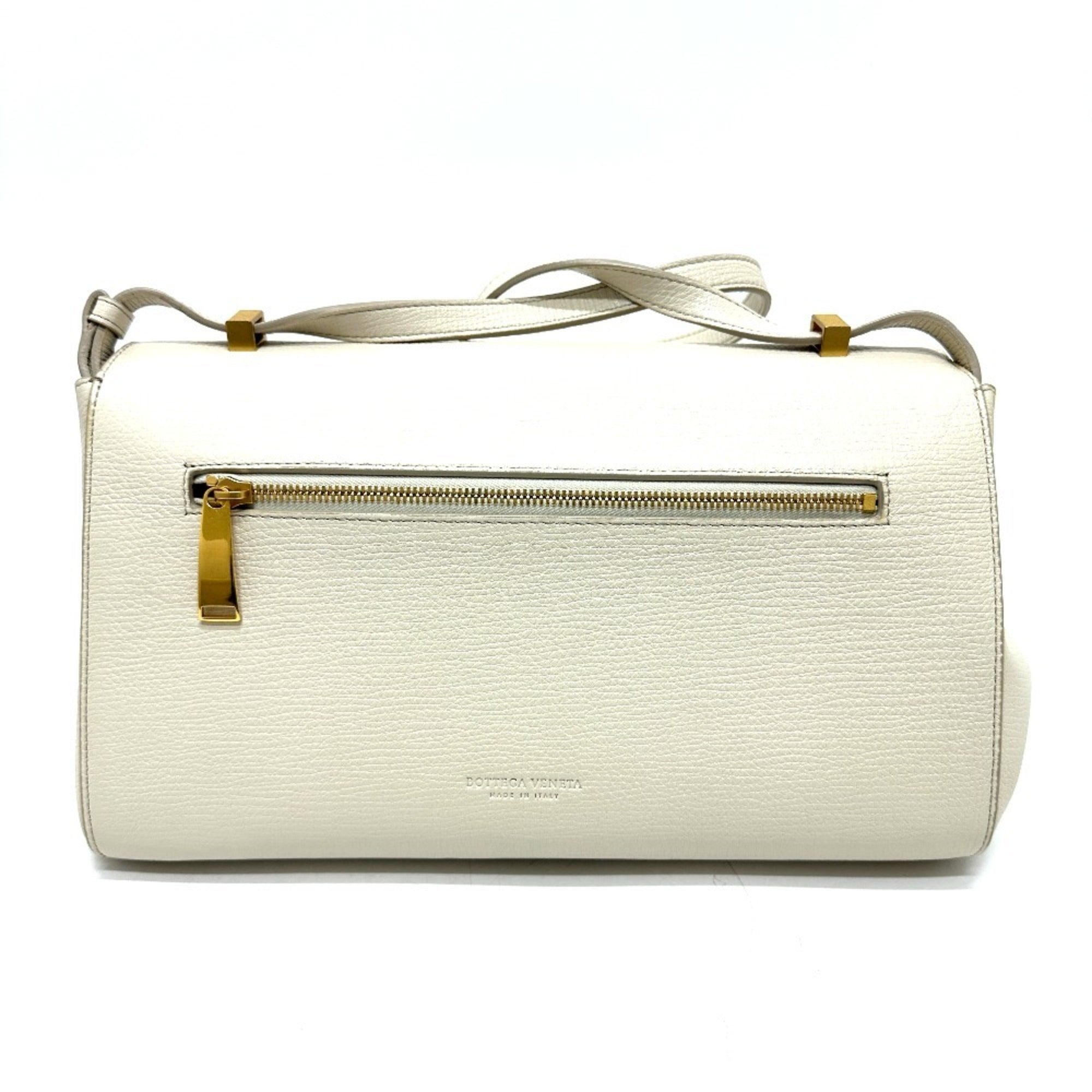 Bottega Veneta Ivory White Leather Shoulder Bag (Pre-Owned)