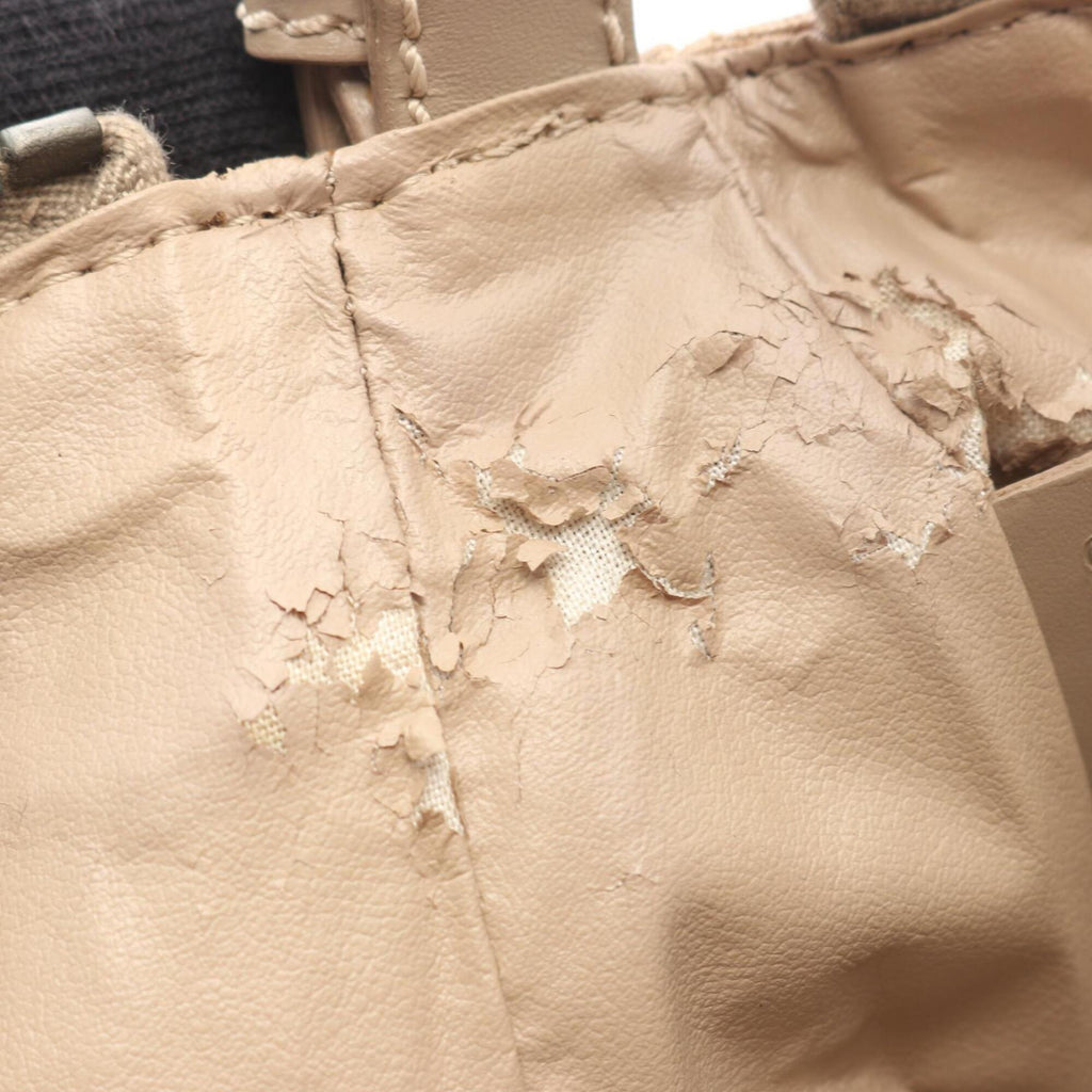 Fendi Beige Canvas Leather Handbag (Pre-Owned)