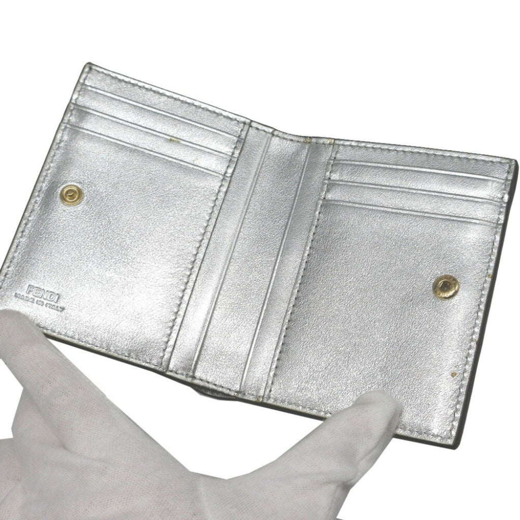 Fendi Silver Leather Wallet (Bi-Fold) (Pre-Owned)