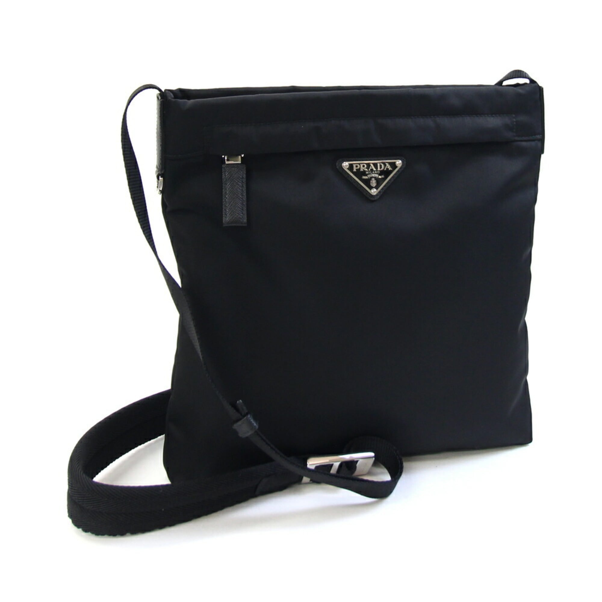 Prada Black Nylon Leather Shoulder Bag (Pre-Owned)