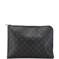 Louis Vuitton Monogram Eclipse Black Monogram Eclipse White Pvc Leather Clutch Bag Pochette (Pre-Owned)