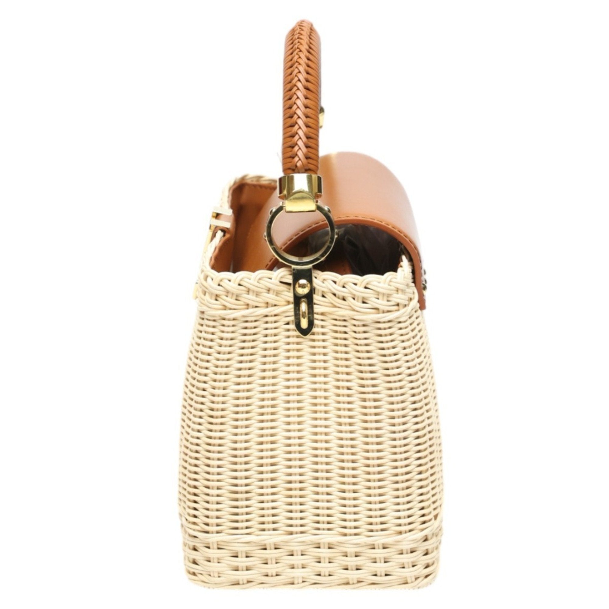Louis Vuitton Beige Brown Leather Shoulder Bag (Pre-Owned)