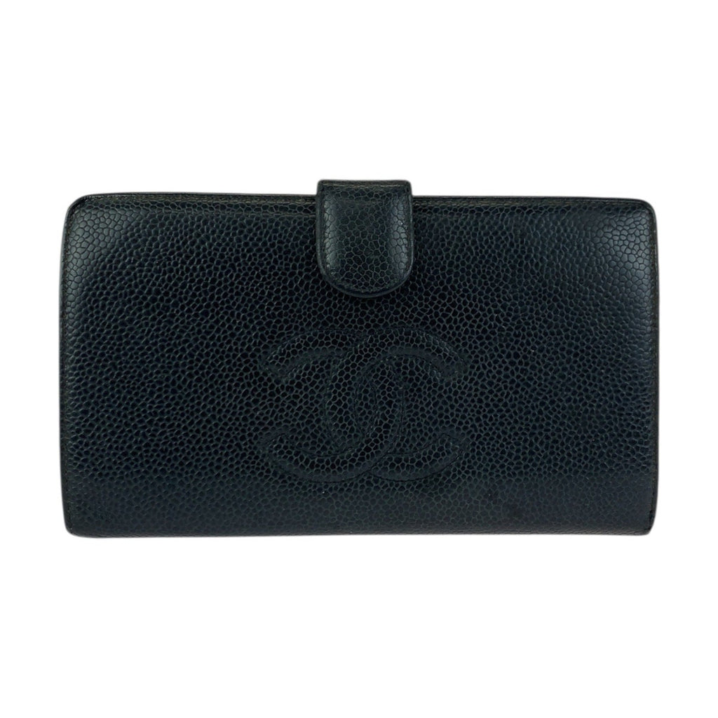 Chanel Black Leather Wallet (Bi-Fold) (Pre-Owned)