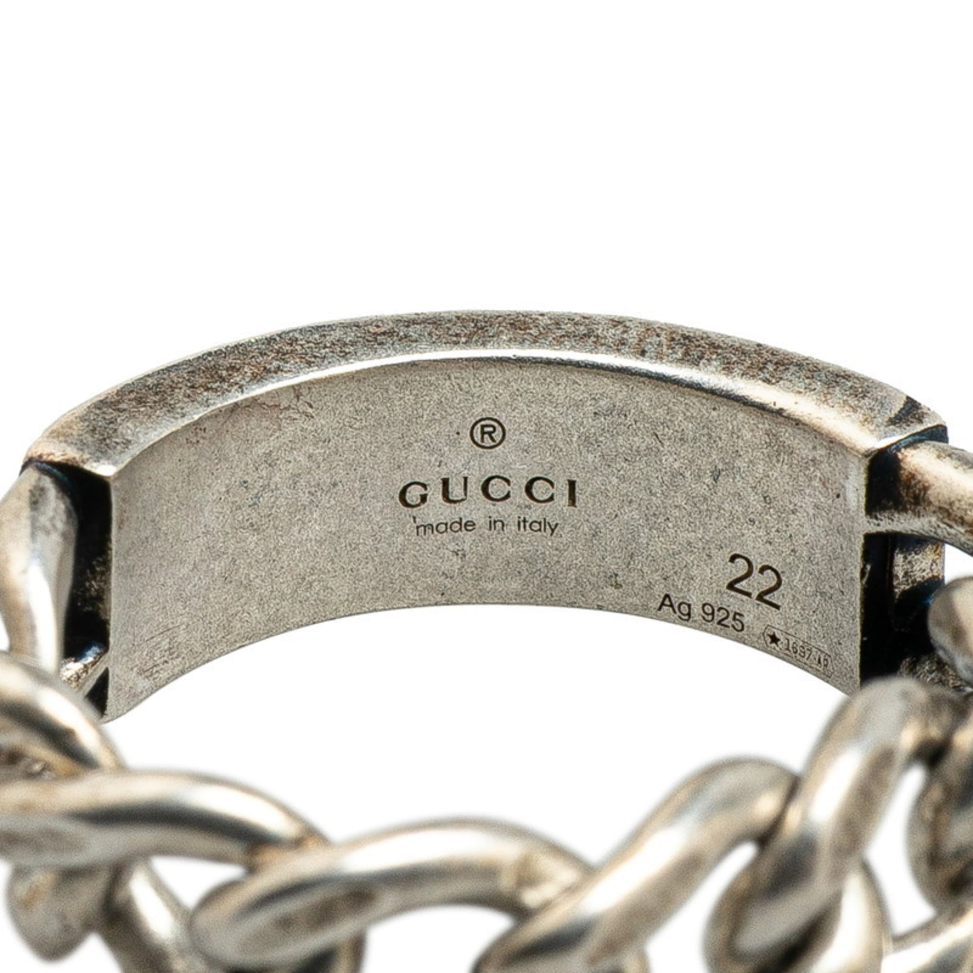 Gucci Turquoise Enamel Silver 925 Band Ring (Pre-Owned)